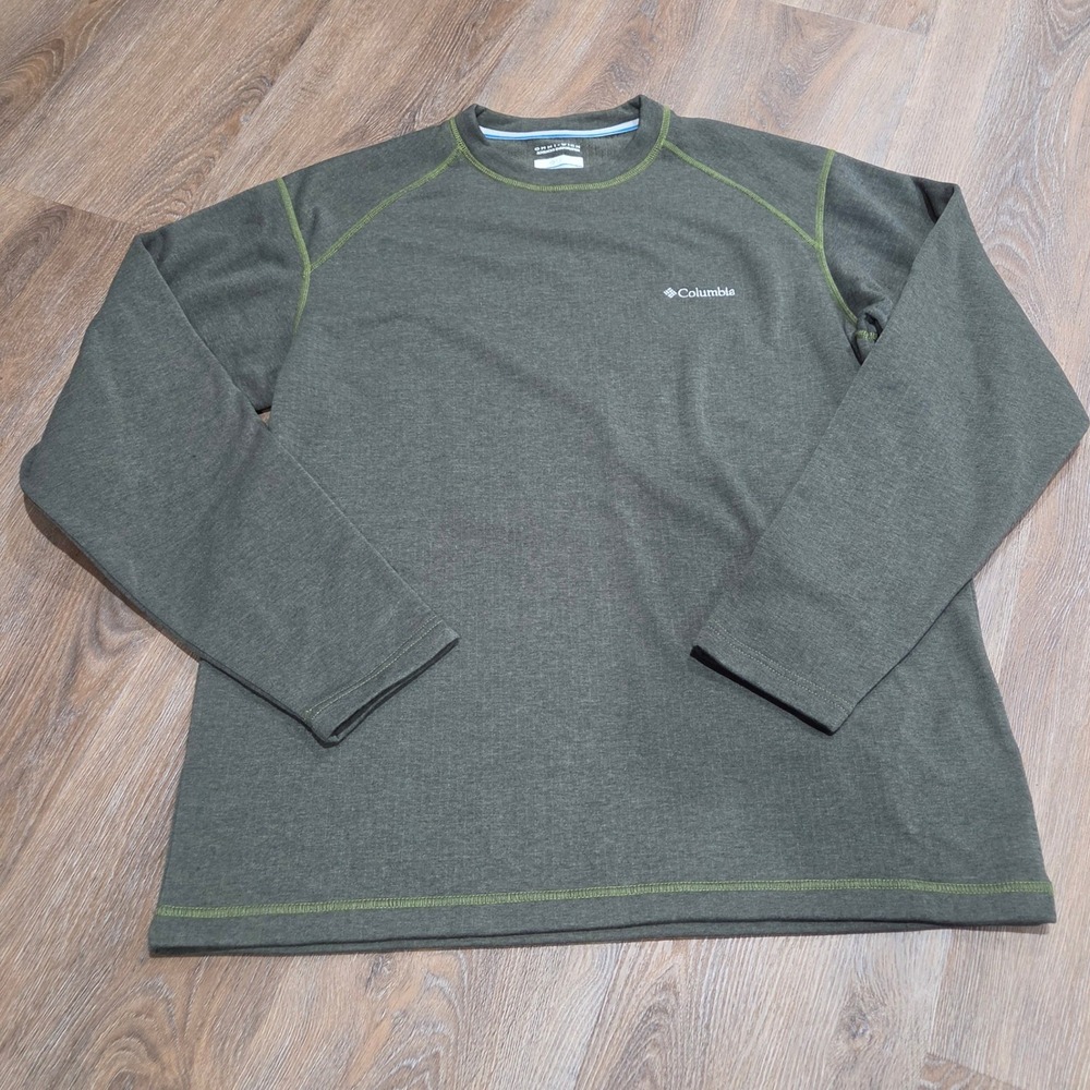 Columbia Omni-Wick Mens Large Green Long Sleeve Performance Hiking Shirt L/G